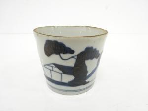 古伊万里　染付　松山水蕎麦猪口